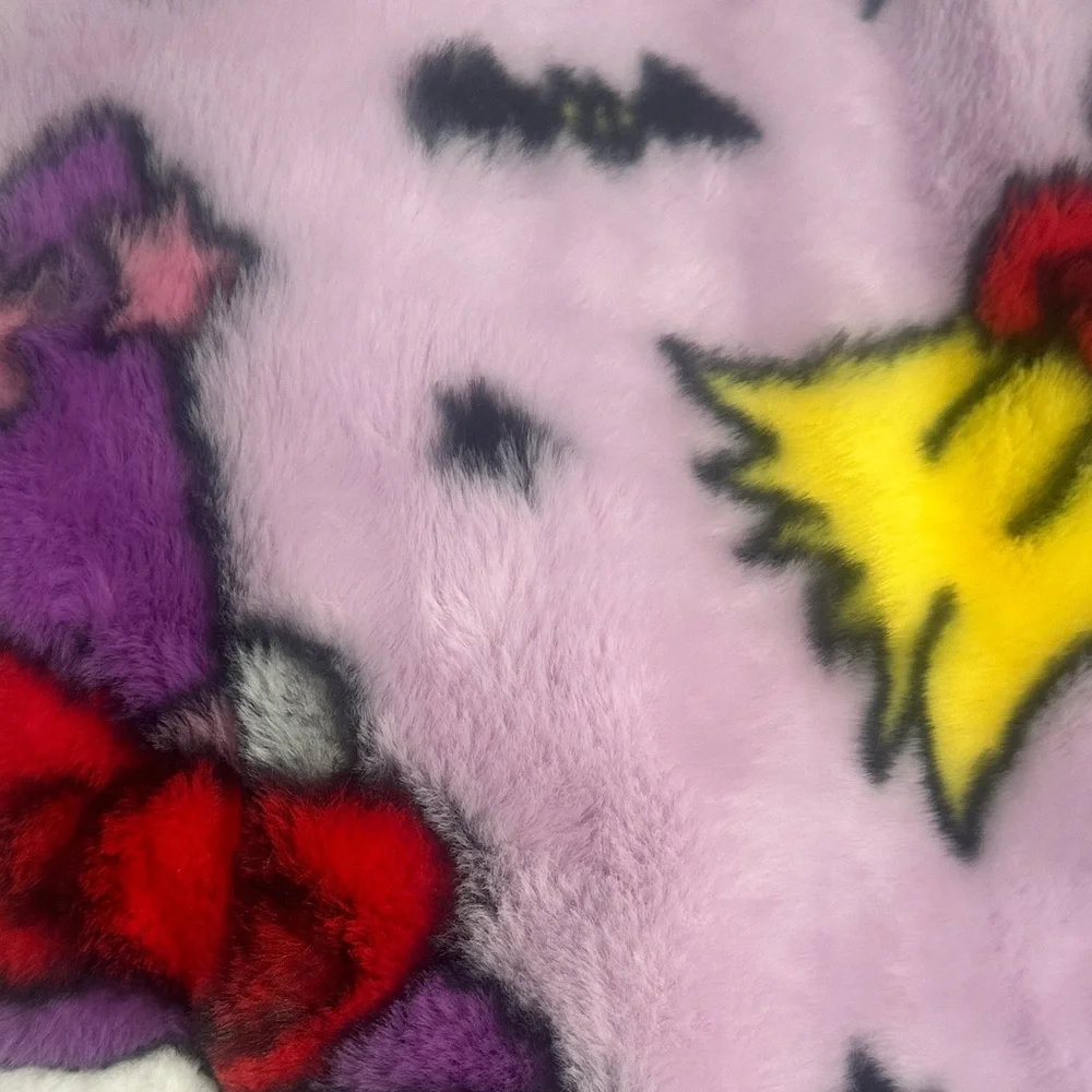 Hello Kitty Purple Witch Halloween Blanket faux fur throw NWT